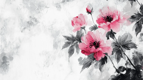 唯美风水墨牡丹