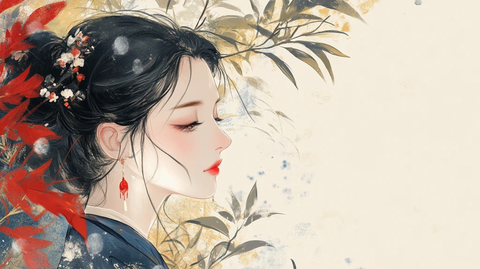 古风美女头像插画封面