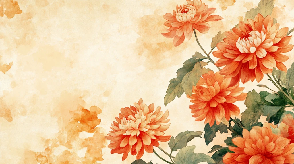 水彩牡丹手绘花鸟壁画