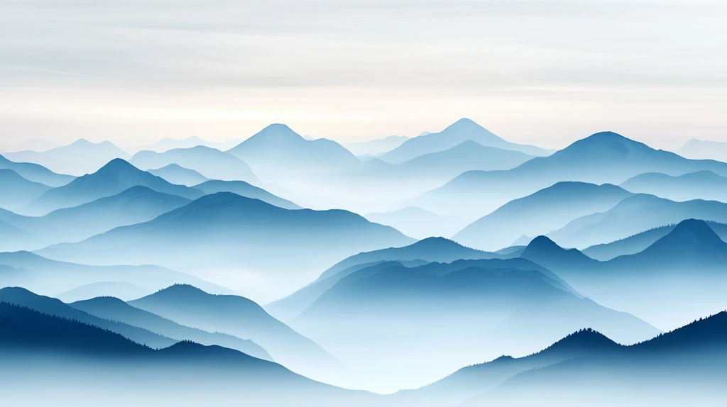 远山群山画水墨山水