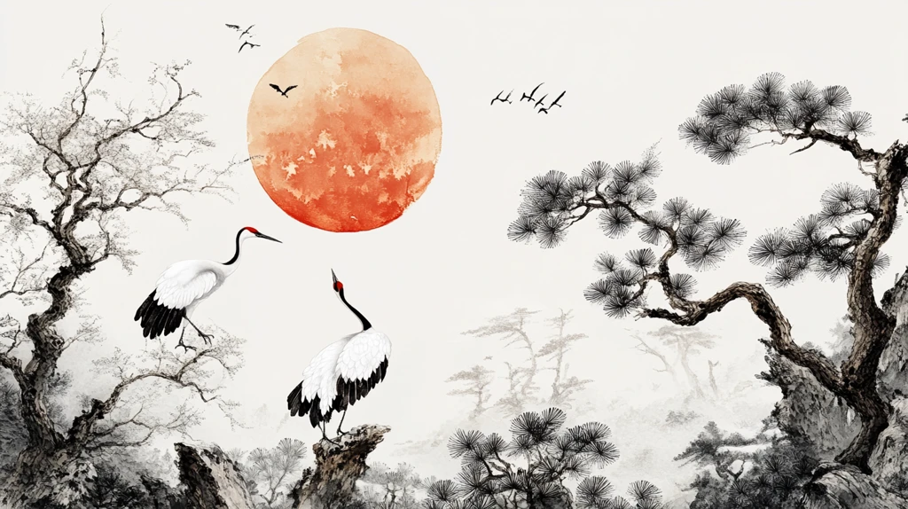 水墨松鹤延年图