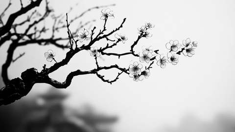 梅花黑白照