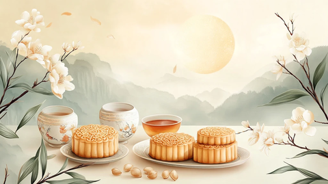 中秋月饼场景图