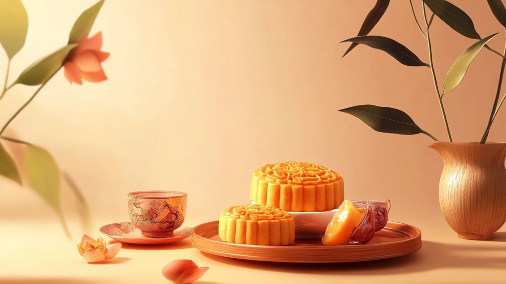 中秋月饼场景图