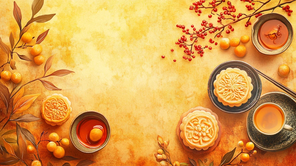 中秋月饼场景图