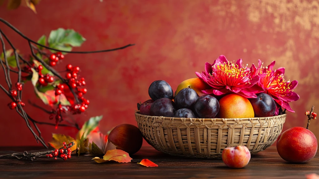感恩节浆果中心摆设