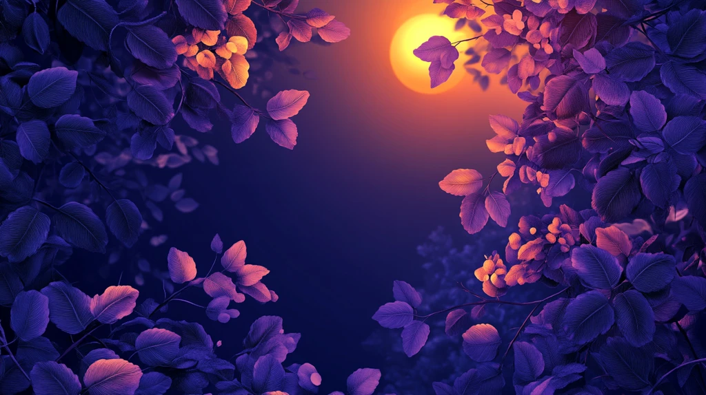 蓝紫色树叶背景