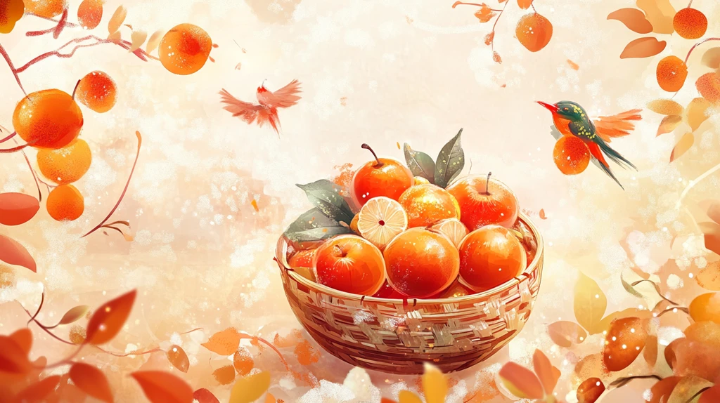 砂糖橘插画设计