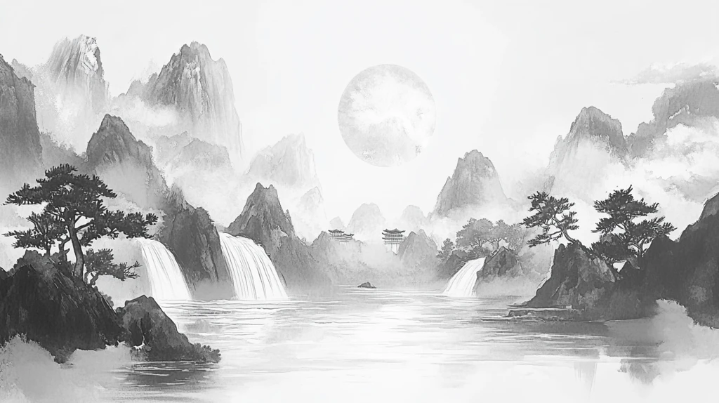 诗意古风水墨山水