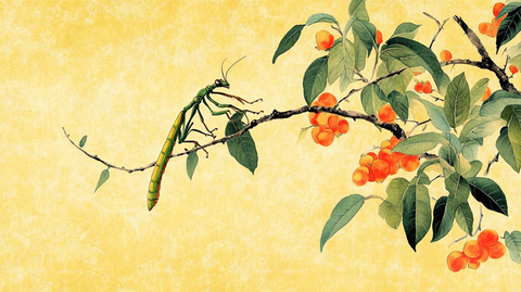 古典枇杷古风画