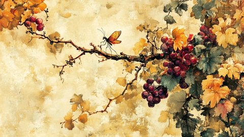 高清手绘花鸟壁纸