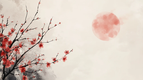 红梅水墨