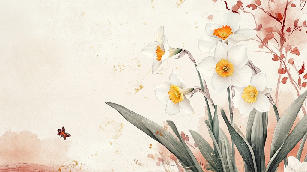 手绘春天古风花卉背景