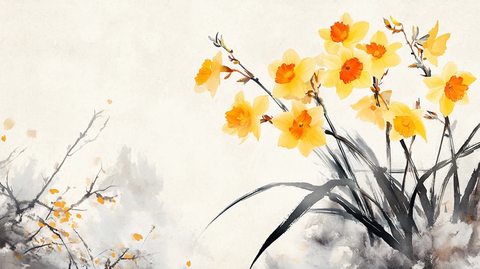 水仙花水墨