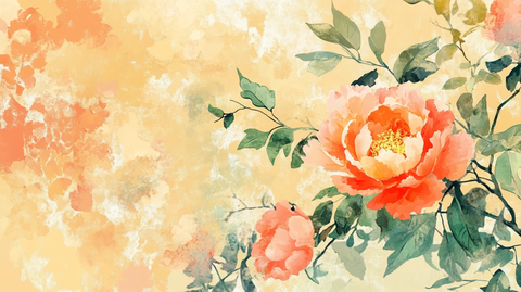 唯美风水彩牡丹