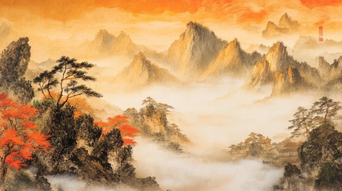 鸿运当头水墨山水