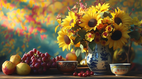 鲜花水果向日葵动物