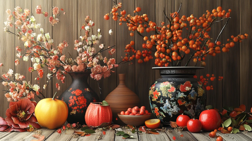 橙色秋色花艺素材