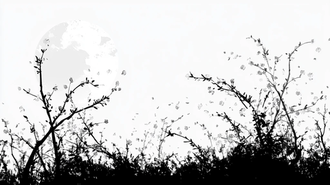 水墨效果树影