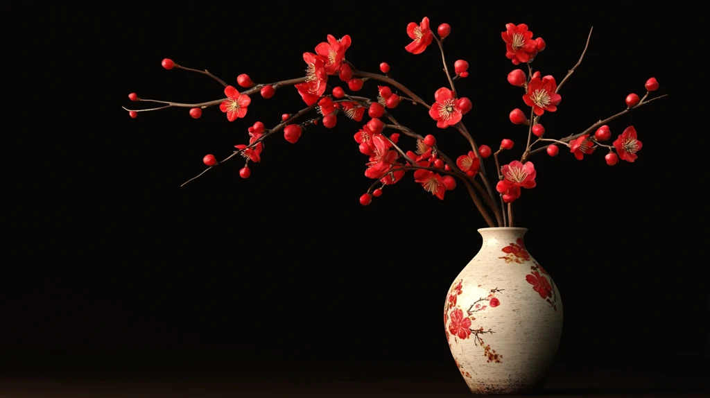 红色新中式花艺