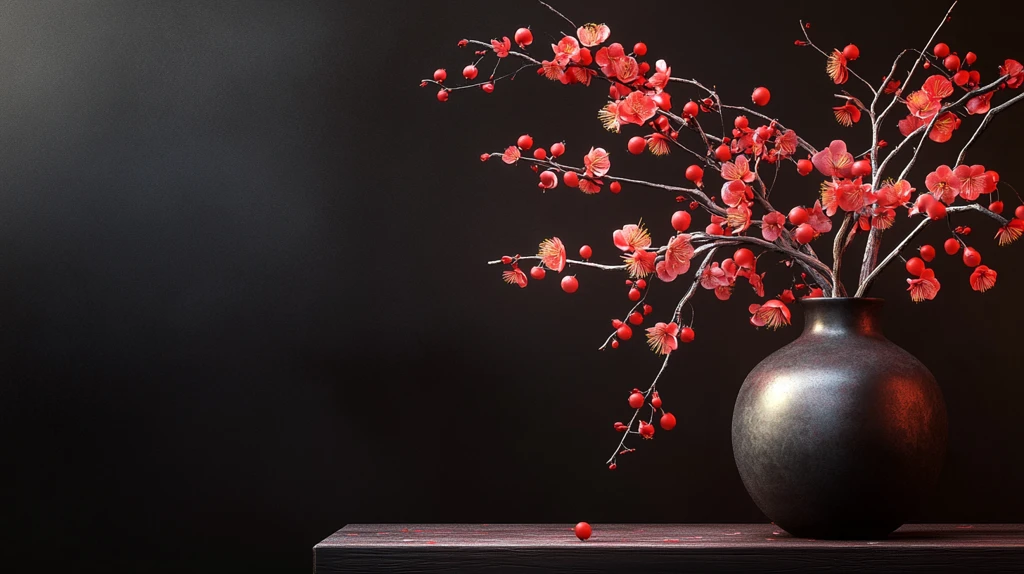 红色新中式花艺