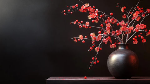 红色新中式花艺