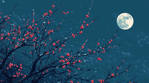 月夜寒梅