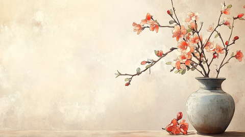 中式插花装饰画