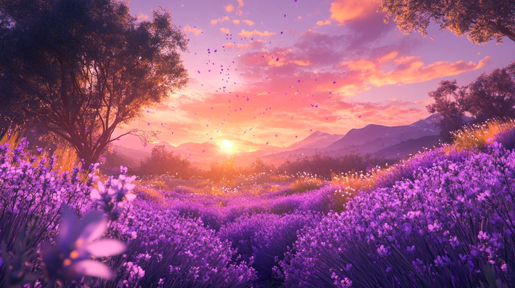 唯美梦幻花田场景