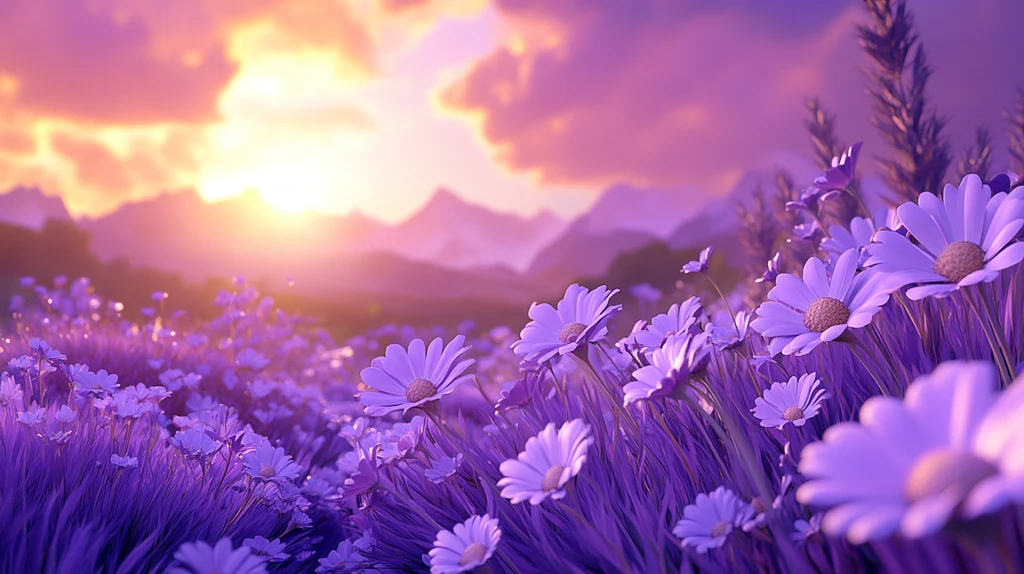 唯美梦幻花田场景