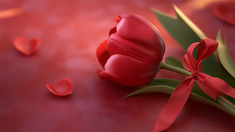 红色质感郁金香