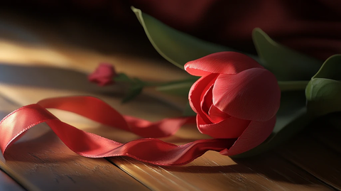 红玫瑰与粉色花束