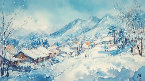 雪乡插画