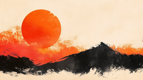 红日水墨
