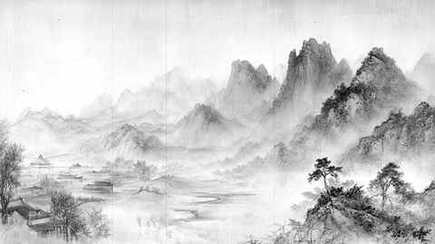 室内水墨画风水墨