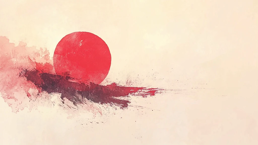 红日水墨