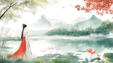 古风人像水墨山水