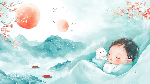 宝宝睡觉插画