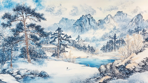 山水画雪景