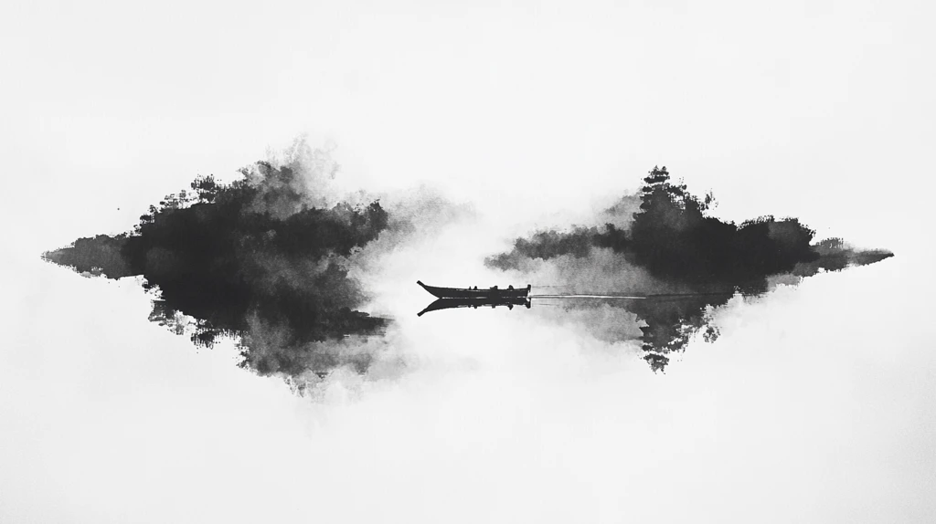 水墨孤舟