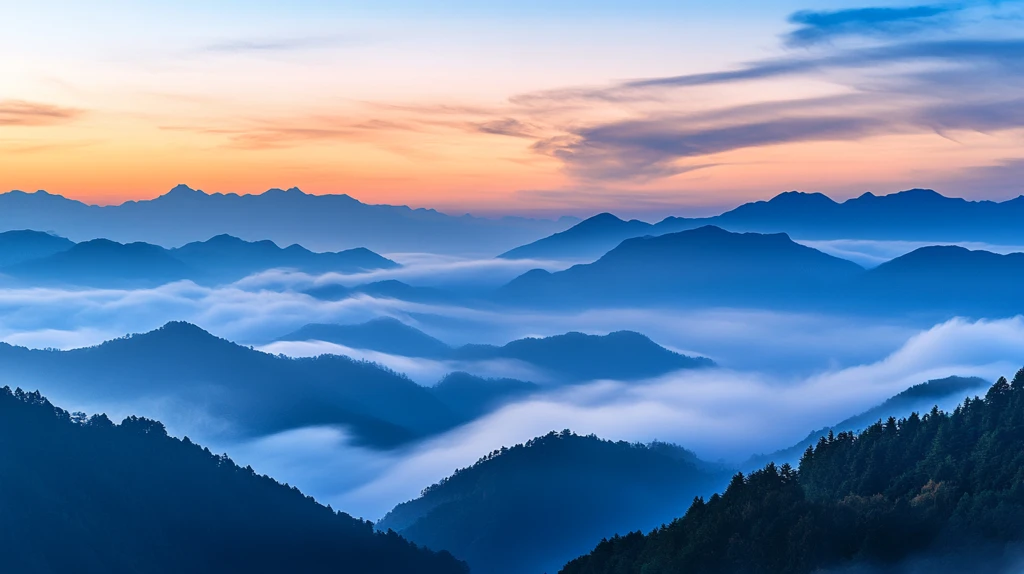 石潭云海全景图