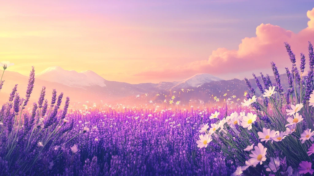 唯美梦幻花田场景