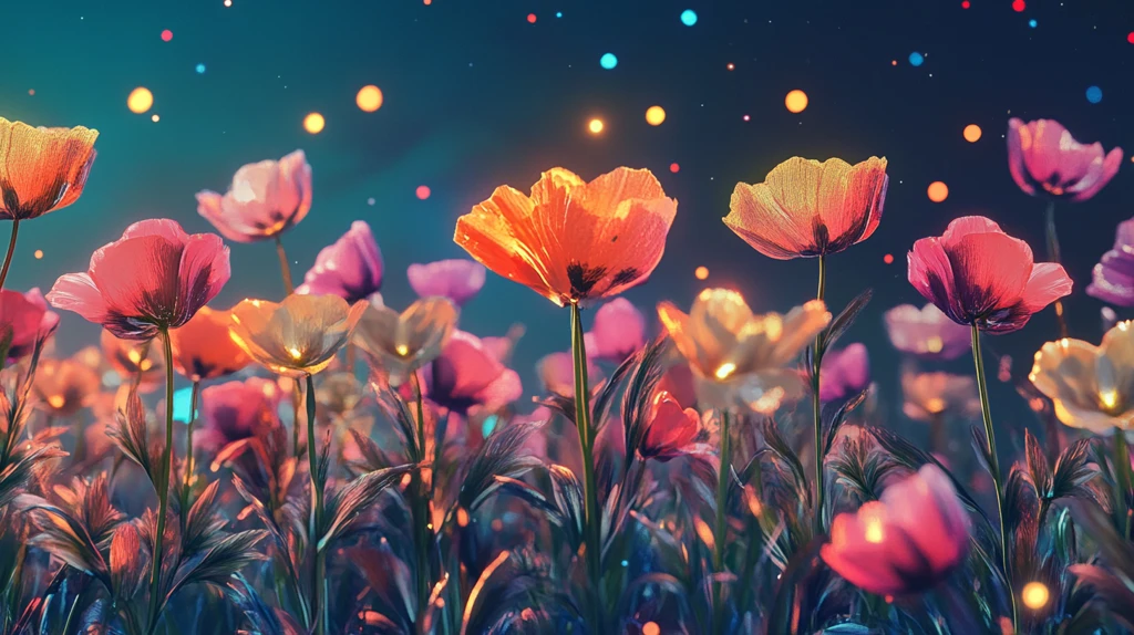 唯美梦幻花田场景