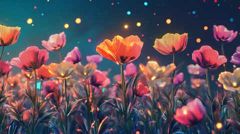 唯美梦幻花田场景