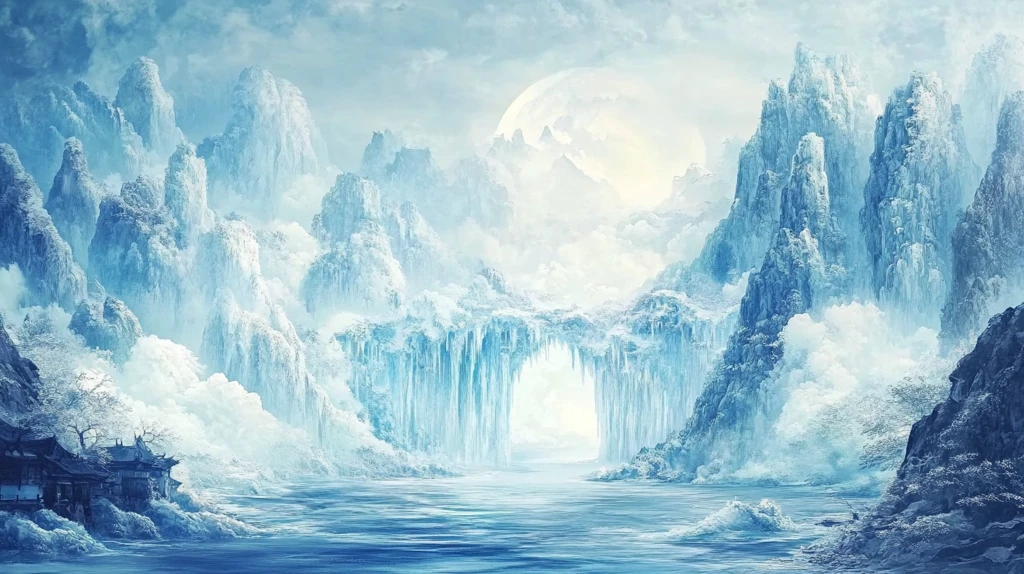 天界晓钟风景插画