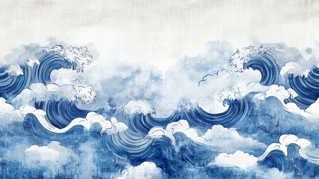 浮世绘海浪背景