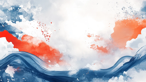 融合流动红蓝油漆背景