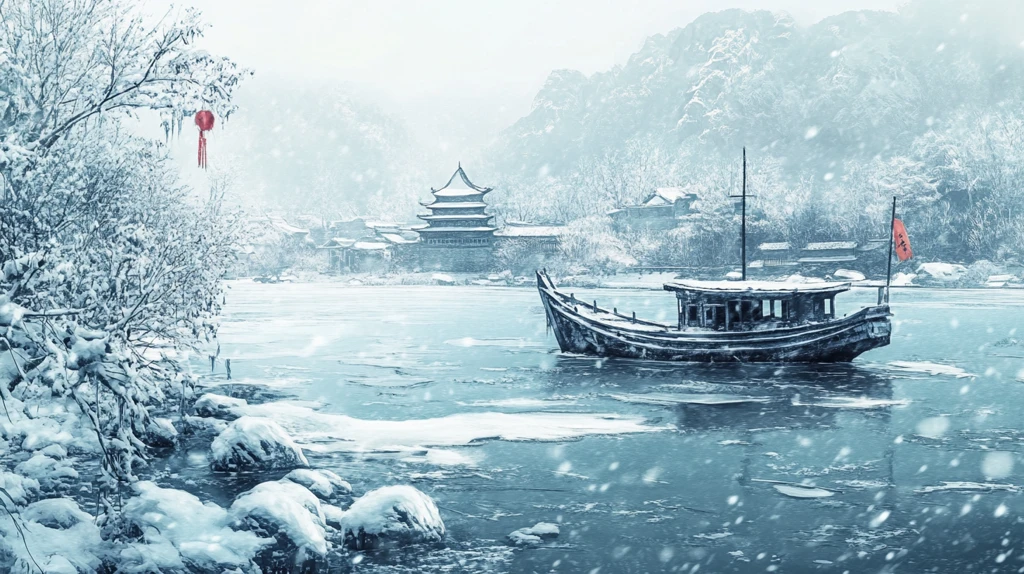 雪中游船