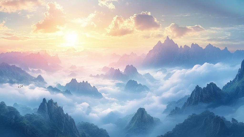 大气山脉云海背景