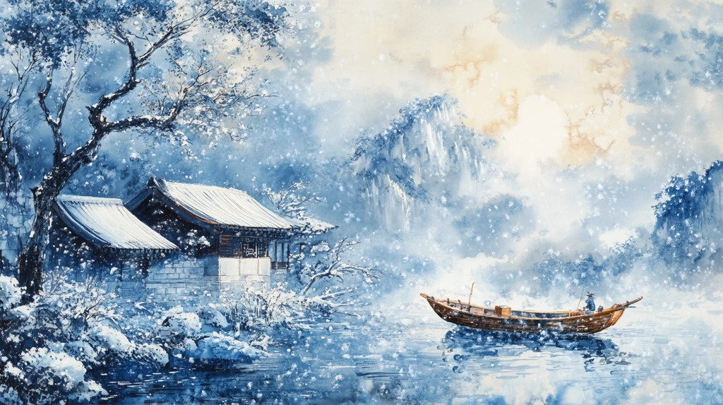 雪景古风插画